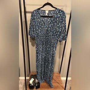 Asos Midi floral print pilcro ribbed dress size 8